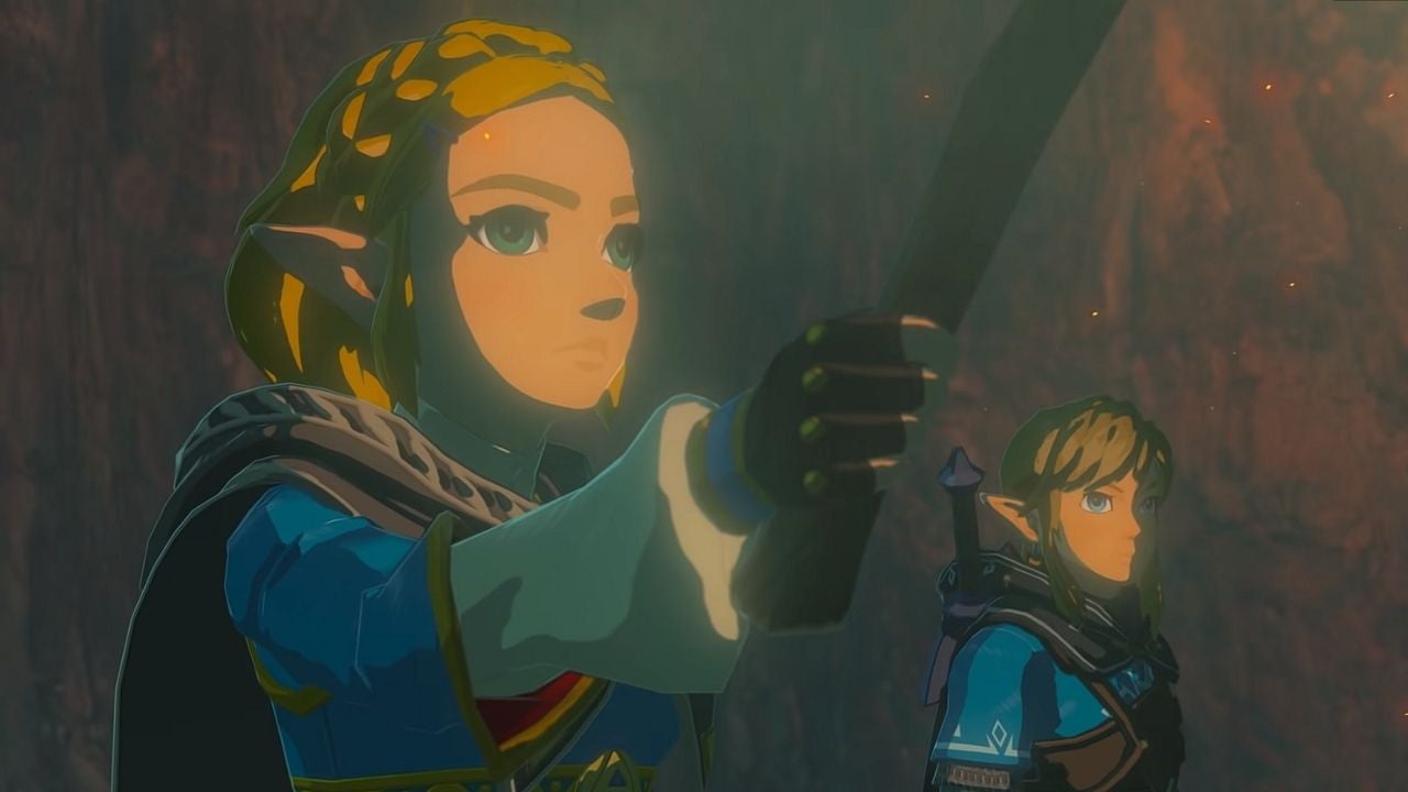 Zelda and Link stood in a cave in BOTW 2