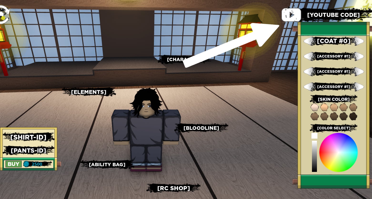 Redeem field in the Roblox game Shindo Life