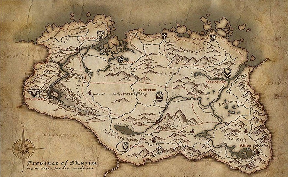 The Pale Skyrim Map If Skyrim's Map Really Is Based On Ireland, I Grew Up In The Dullest Hold |  Vg247