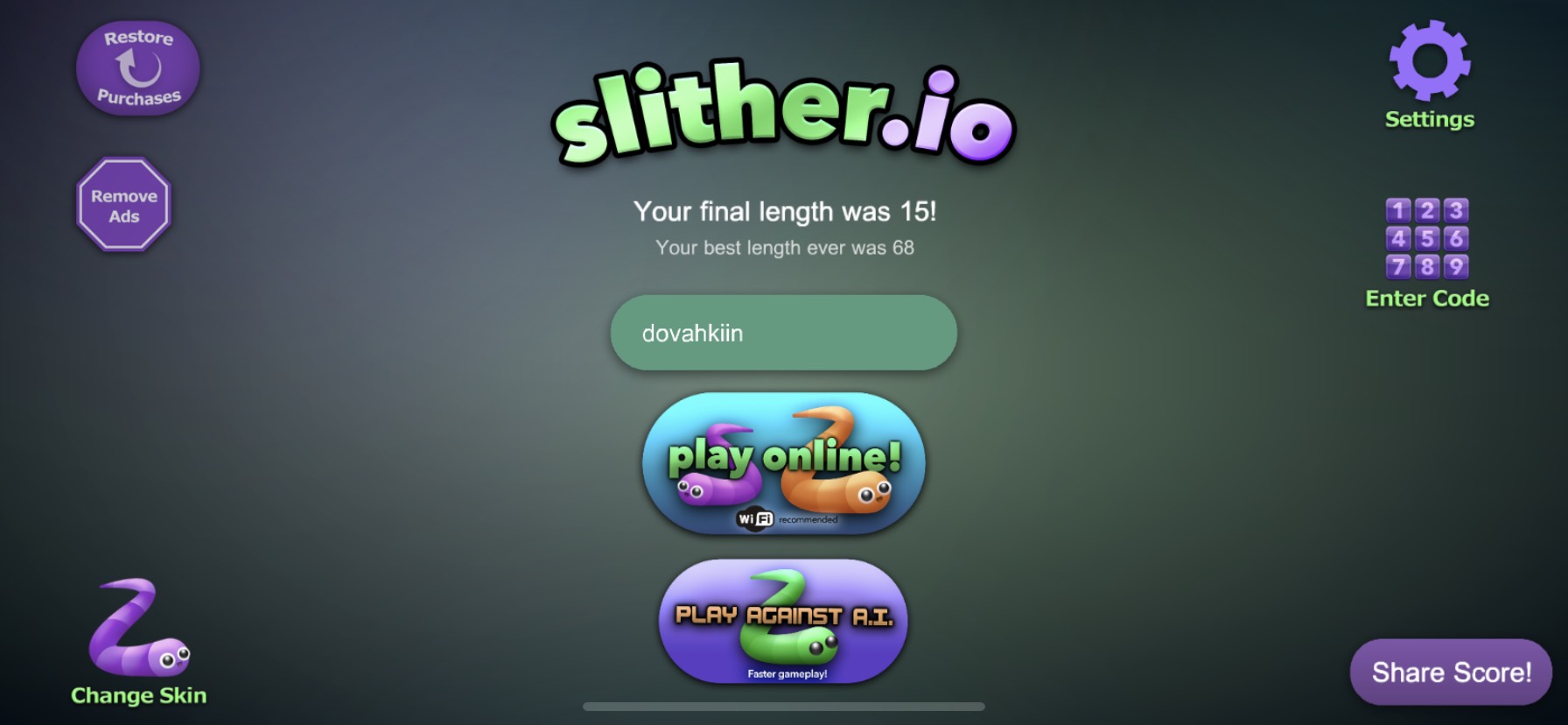 slither io codes