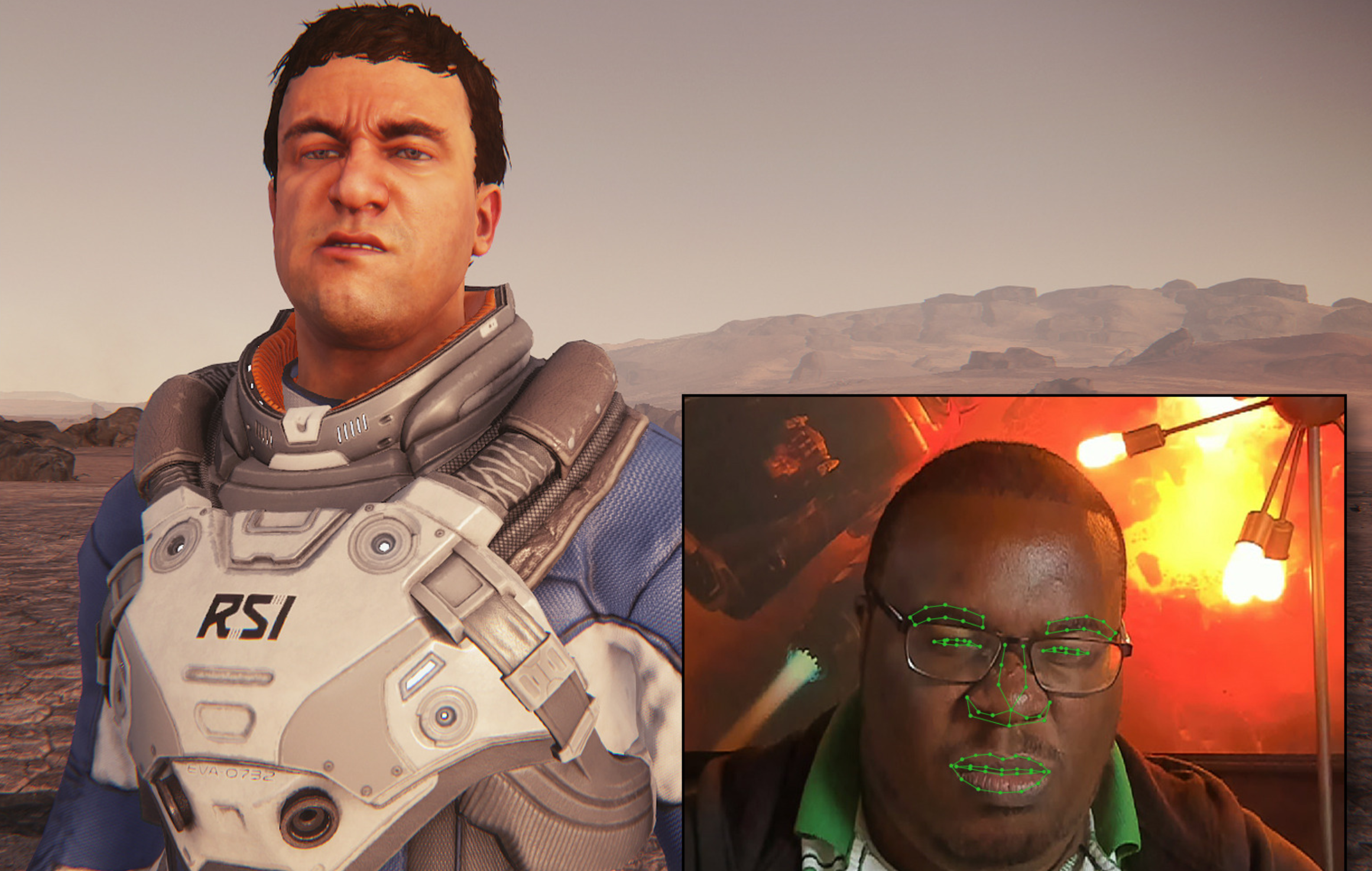 Image for Star Citizen alpha 3.3 lets your character mimic your facial expressions through your webcam, improves frame rate by up to 100%