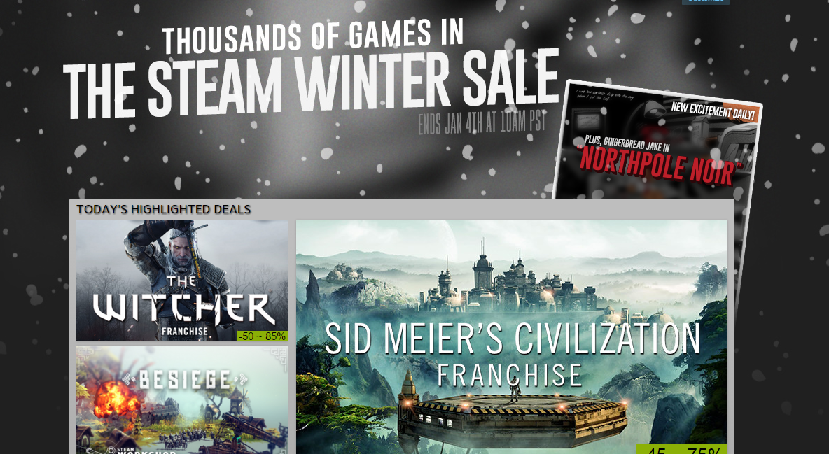 Steam Winter Sale Is Now Live Lacks Pointless Minigames Vg247
