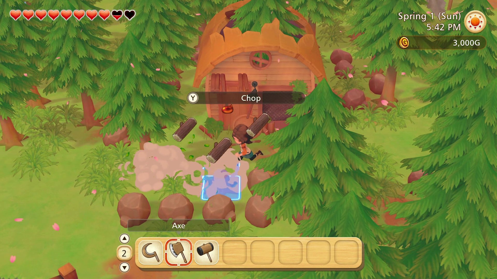 Image for Story of Seasons: Olive Town logs | Where to find Solid, Supple, Durable, and Mirage trees