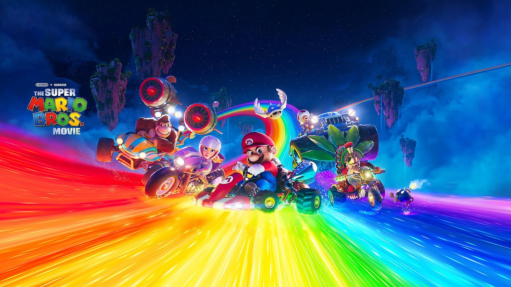 Image for Final Super Mario Bros. Movie trailer shows a battle on Rainbow Road