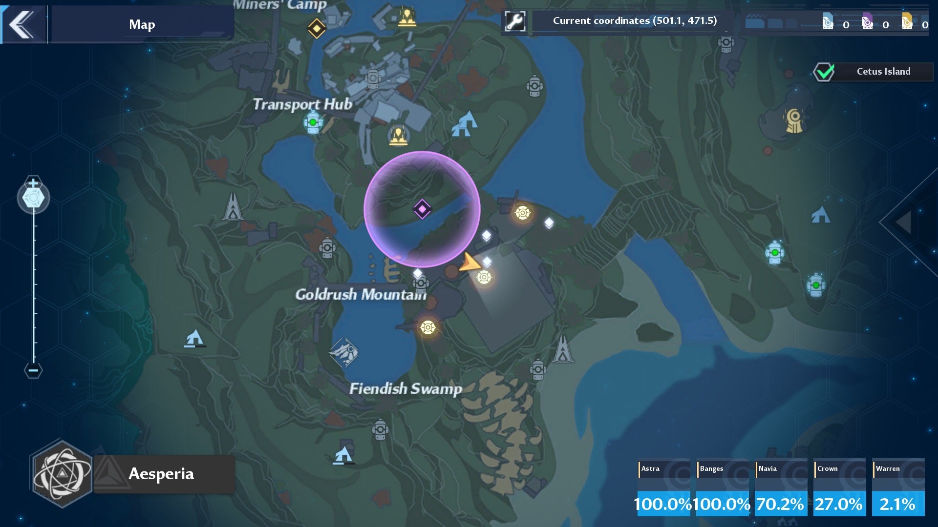 Tower of Fantasy Constellations  all smart telescope locations - 42