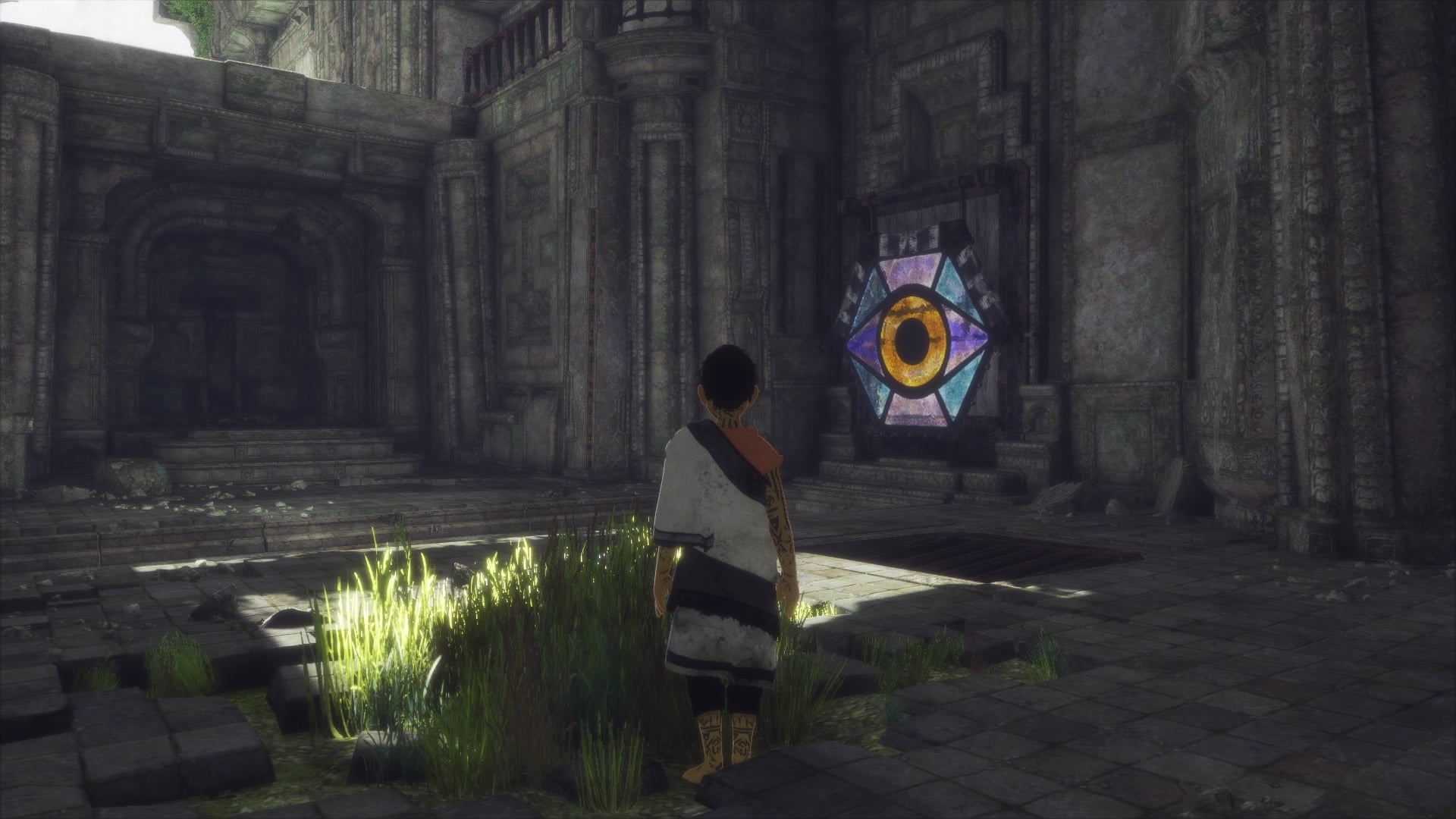 Image for The Last Guardian walkthrough part 7: the blue pot puzzle, how to get pass the stained-glass eyes