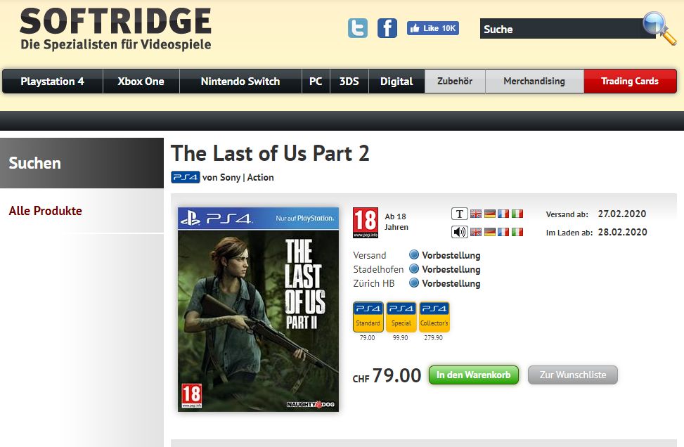 Image for The Last of Us: Part 2 release date may have been leaked by Swiss retailer