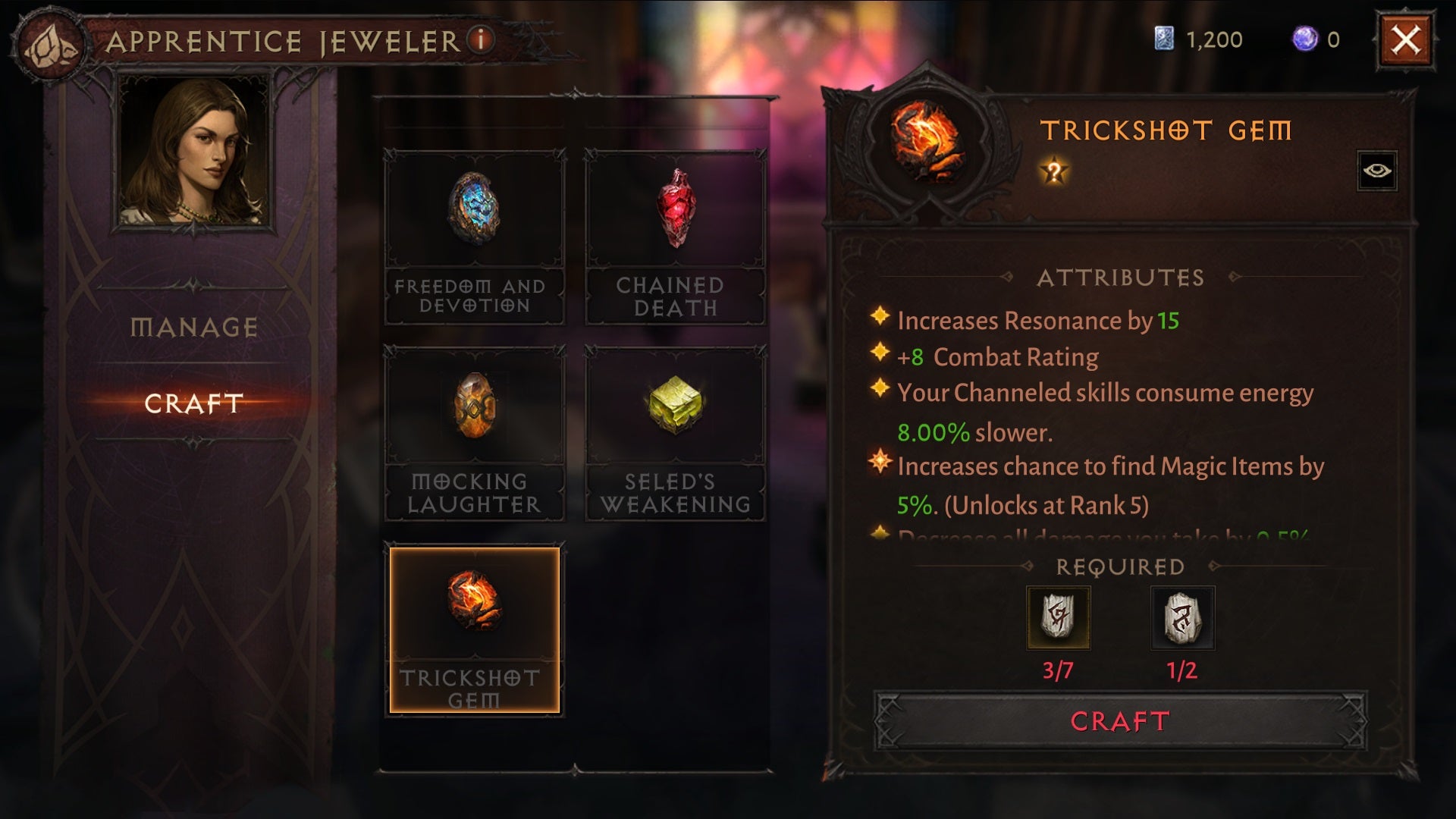 The Trickshot gem in Diablo Immortal