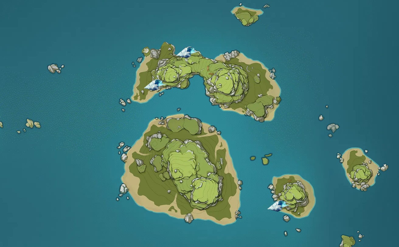 Mapa que muestra las ubicaciones de Twin Conch Island