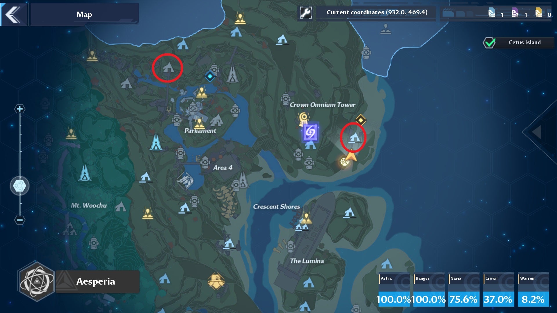 Marked locations of Devotee's in Tower of Fantasy