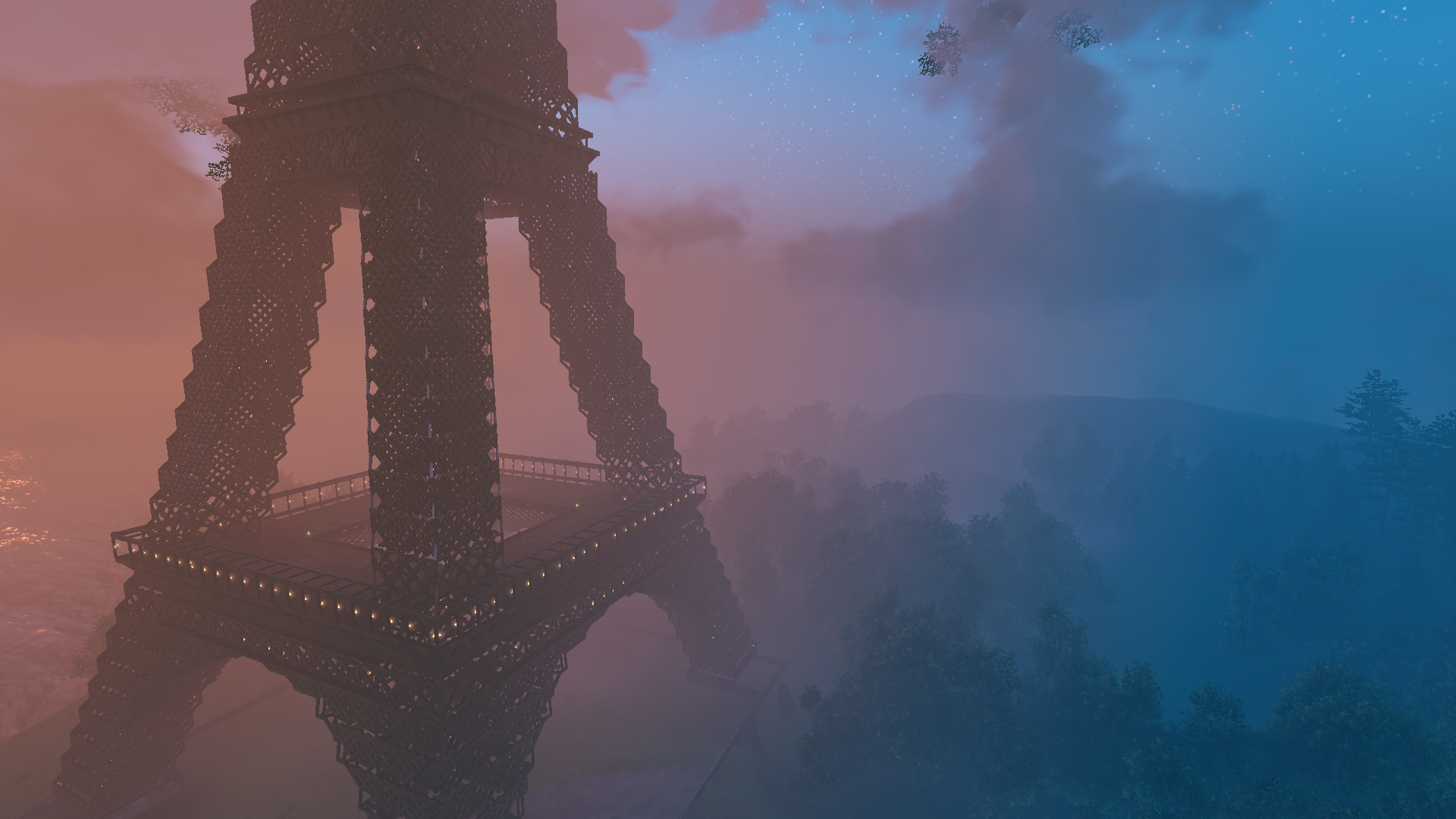 Image for After assembling over 40,000 blocks, someone has made the Eiffel Tower in Valheim