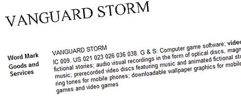 Image for Square Enix files trademark for Vanguard Storm