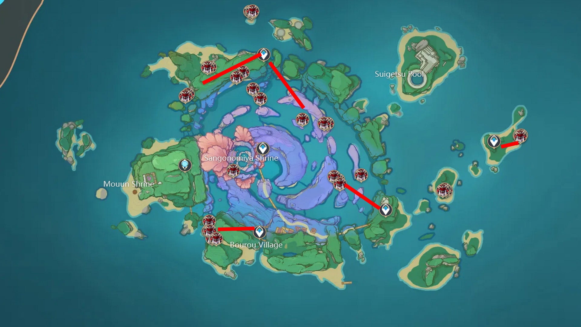 Genshin Impact Handguard locations and Handguard farming routes - 26