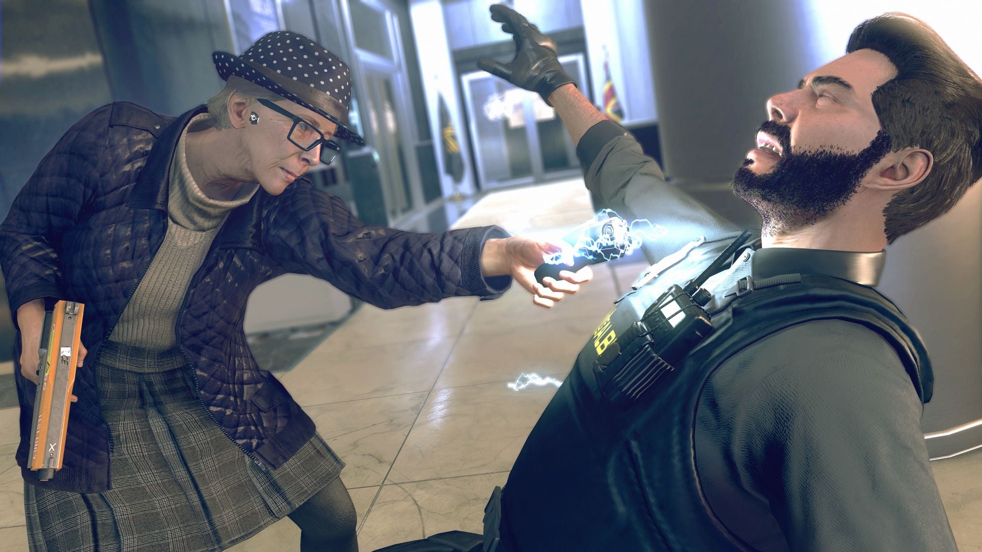 Image for Watch a grandma taze a security guard in 11-minute Watch Dogs: Legion gameplay video
