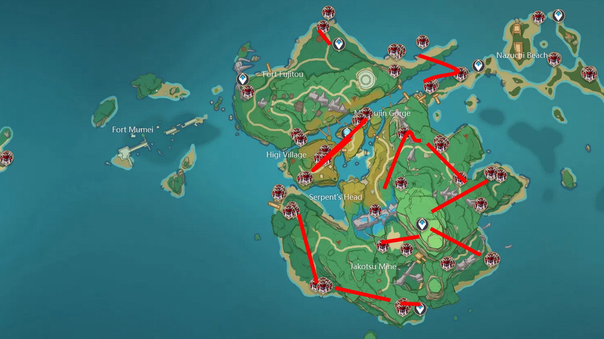 Genshin Impact Handguard locations and Handguard farming routes - 88